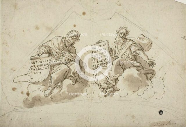 Spandrel with Two Prophets (recto), n.d. Creator: Simone Pignoni.