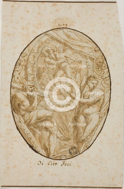 Spandrel with Rape of Orytheia Flanked by Hercules and Omphale, n.d. Creator: Unknown.