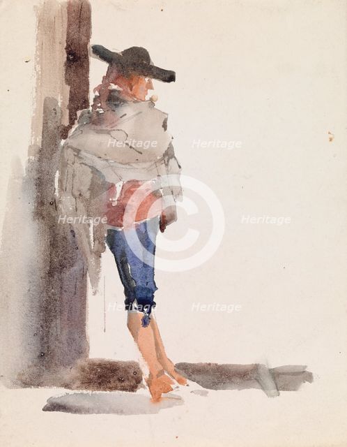 Spaniard Leaning Against a Wall, study, 1881. Creator: Albert Edelfelt.