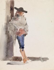 Spaniard Leaning Against a Wall, study, 1881. Creator: Albert Edelfelt