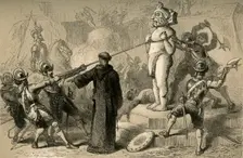 Spaniards Destroying Mexican Idols (1877). Creator: Albert Bobbett
