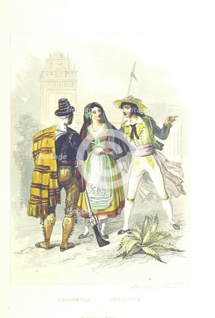 Spaniards - Toreador, 1858.  Creators: Rouargue Brothers, Émile Rouargue, Adolphe Rouargue.