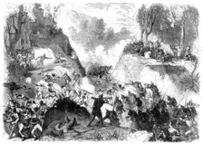 Spanish troops fighting the people of Santo Domingo, in the pass of Monte Christi, 1864