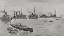 Spanish-American War (1898): the American fleet in Hampton Roads, 1898. Creator: Enrique Laporta Valor