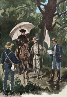 Spanish-American War, 1898; White flag after the battle of El Caney, 1898. Creator: Unknown