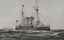 Spanish-American War (1898): Battleship cruiser "Infanta María Teresa", Spanish navy, 1898. Creator: Enrique Laporta Valor
