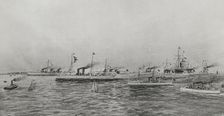 Spanish-American War (1898): destroyers and torpedo boats destined for the island of Cuba, 1898. Creator: Enrique Laporta Valor