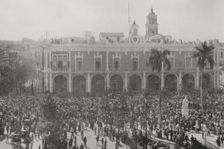 Spanish-American War (1898): patriotic demonstration at the Captaincy General, Havana, Cuba, 1898. Creator: Unknown