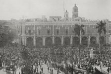 Spanish-American War (1898): patriotic demonstration at the Captaincy General, Havana, Cuba, 1898. Creator: Unknown