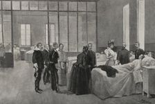 Spanish-American War (1898): Queen Maria Christina visiting wounded soldiers, Madrid, Spain, 1898. Creator: Enrique Laporta Valor