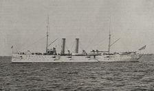 Spanish-American War: USS Montgomery (C-9) (1894-1918), Montgomery-class cruiser, US navy, 1898. Creator: Unknown