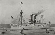 Spanish-American War:US battleship "Maine" anchored in the harbour of Havana, Cuba, 1898. Creator: Enrique Laporta Valor