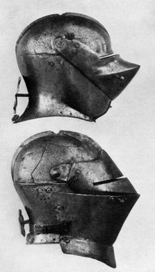 Spanish and Italian helmets, 15th century, (1929)
