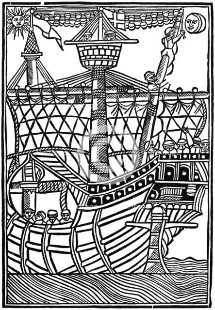Spanish caravel, 1439 (1964). Artist: Anon