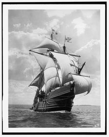 Spanish caravel Santa Maria, (c1907?). Creator: Edward H Hart