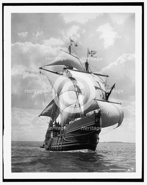 Spanish caravel Santa Maria, (c1907?). Creator: Edward H Hart.