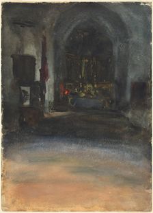 Spanish Church Interior, c. 1880. Creator: John Singer Sargent
