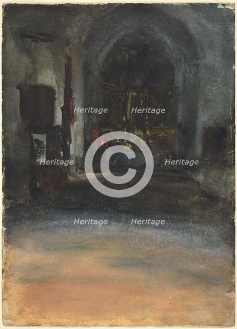 Spanish Church Interior, c. 1880. Creator: John Singer Sargent.