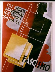 Spanish Civil War (1936-1939), poster Los libros anarquistas (Anarchists books) by Ambros