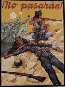 Spanish Civil War (1936-1939), poster No pasarán (They shall not pass), published by the CNT