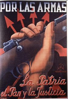 Spanish Civil War (1936-1939), poster Por las armas (For weapons), original by Cabanas, publish…