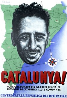 Spanish Civil War (1936-1939), Propaganda Poster Catalonia published by the Centre Català Repub…