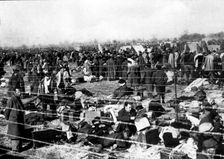 Spanish Civil War (1936 - 1939), refugee camp at Argelers (France), with Republican exiled, 1939