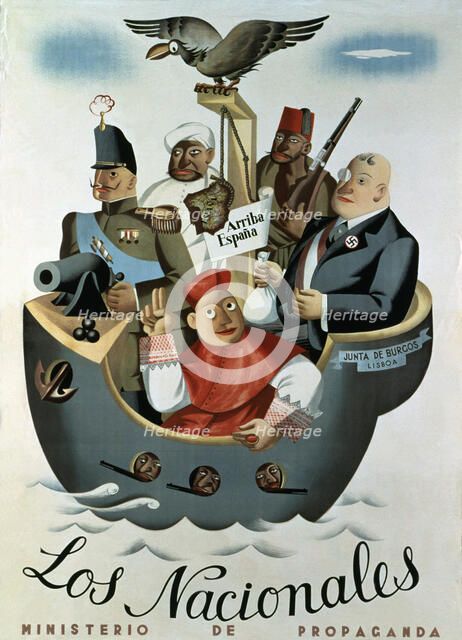 Spanish Civil War (1936 - 1939), 'The National', poster published by the Ministry of Propaganda i…