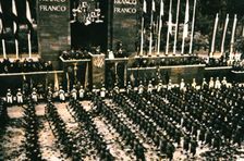 Spanish Civil War (1936 - 1939), Victory Parade of national troops passing in front of the grands…