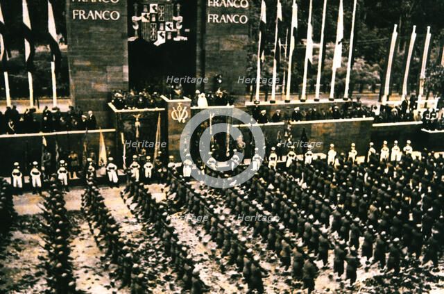 Spanish Civil War (1936 - 1939), Victory Parade of national troops passing in front of the grands…