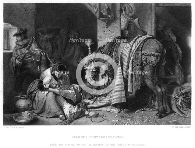 'Spanish Contrabandistas', c1860s. Artist: W Ridgway