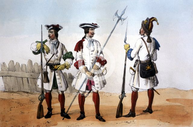 Spanish Corps, Reign of Phillip III, Infantry, 1707. Provincial Corps: Rifleman, Grenadier and Se…