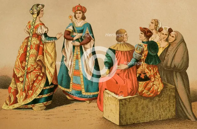 Spanish costumes of the 15th century, 1881. Creator: Unknown.