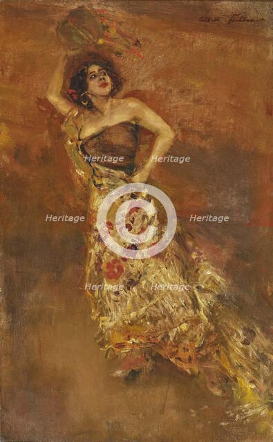 Spanish dancer Caroline Otèro as Carmen . Creator: Keller, Albert von (1844-1920).