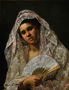 Spanish Dancer Wearing a Lace Mantilla, 1873. Creator: Mary Cassatt
