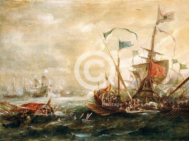 Spanish engagement with Barbary pirates, First Half of 17th century. Artist: Eertvelt, Andries van (1590-1652)