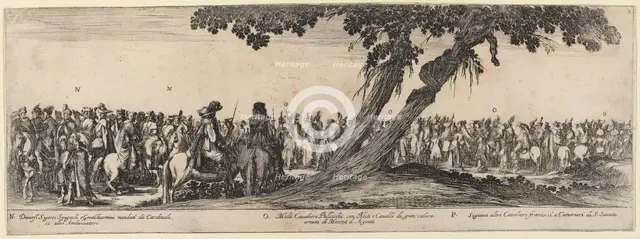 Spanish Gentlemen, Polish and French Horsemen, 1633. Creator: Stefano della Bella.