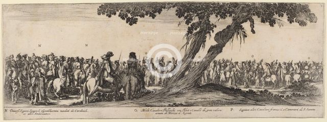 Spanish Gentlemen, Polish and French Horsemen, 1633. Creator: Stefano della Bella.