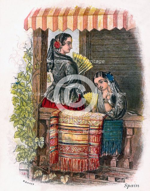'Spanish Girl', 1809.Artist: W Dickes