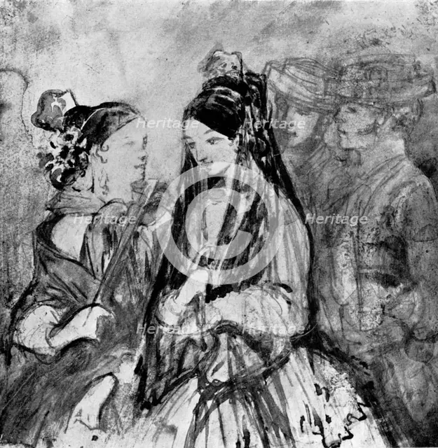 'Spanish Ladies', 19th century, (1930).Artist: Constantin Guys