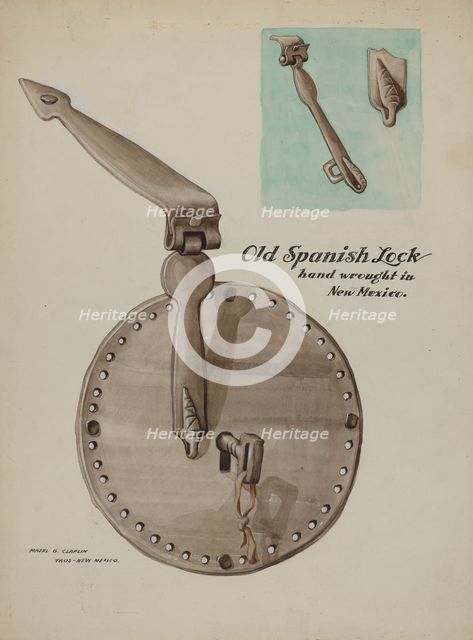 Spanish Lock, c. 1937. Creator: Majel G. Claflin.