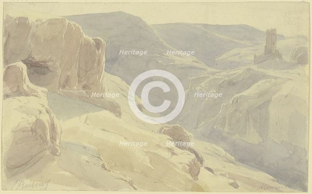 Spanish mountain landscape, 1850. Creator: Karl Peter Burnitz.