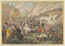 Spanish-Patriots Attacking the French-Banditti- Loyal Britons Lending a Lift, A..., August 15, 1808. Creator: James Gillray