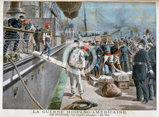 Spanish prisoners arriving at Key-West, Spanish-American War, 1898. Artist: Henri Meyer