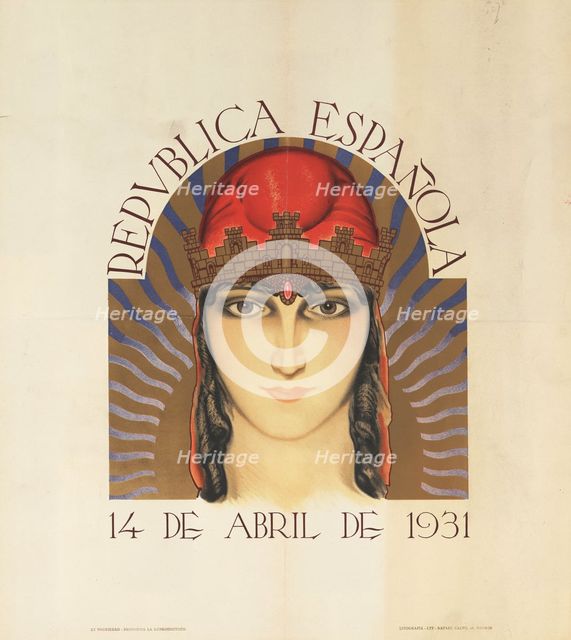 Spanish RepublicApril 14th. 1931. Creator: Dubón, Luis (1892-1953).