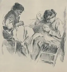 Spanish Seamstresses 1919. Artist: James Kerr-Lawson