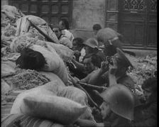 Spanish Soldiers Manning a Barricade, 1936. Creator: British Pathe Ltd
