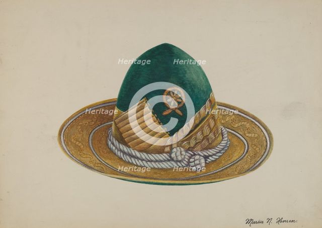 Spanish Southwest: Hat, c. 1937. Creator: Marius Hansen.