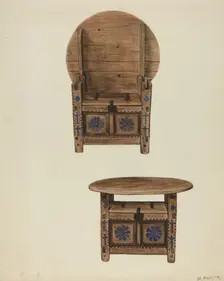 Spanish Southwest Hutch Table, c. 1939. Creator: Marjery Parish