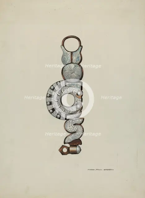 Spanish Spade Bit, c. 1936. Creator: Eva Fox.